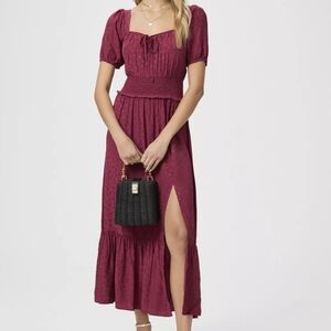 Paige Avonne Dobby Maxi Dress In Berry Jam Size Small